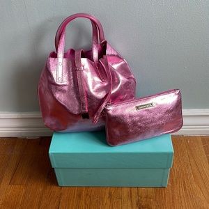 Tiffany & Co. Pink Suede and Metallic Reversible Purse